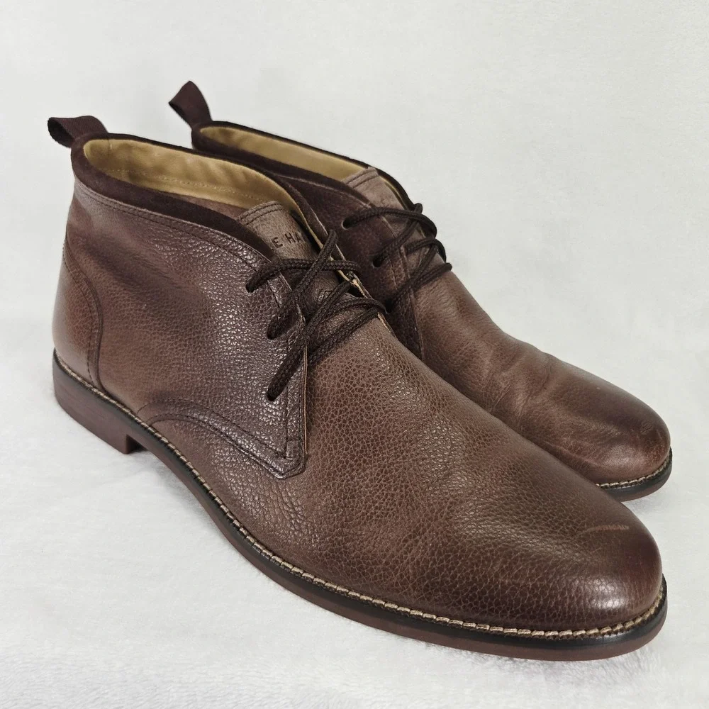 Cole Haan Shoes Mens 11 Brown Leather Curtis Chukka Boots Ankle Lace Up Casual